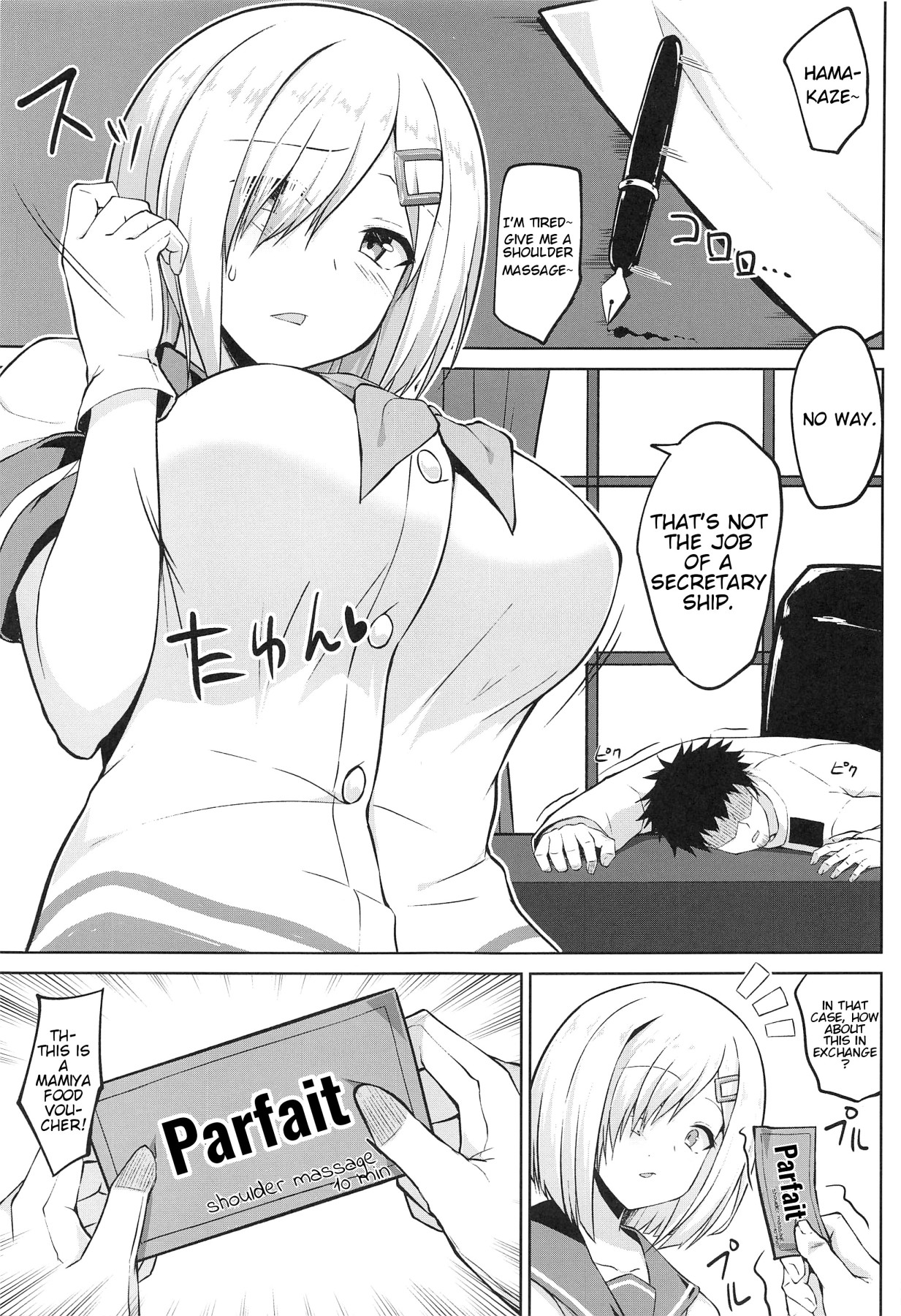 Hentai Manga Comic-Paizuri Sex with Hamakaze-chan!!-Read-2